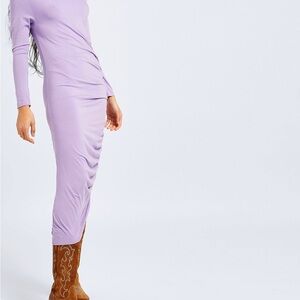 Chic Long Sleeve Lavender Dress